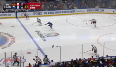 Tyler Bertuzzi redirects Connor Bedard's shot from the point on the power play for his 2nd goal of the game and 12th of the season