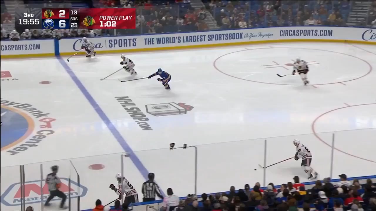 Tyler Bertuzzi redirects Connor Bedard's shot from the point on the power play for his 2nd goal of the game and 12th of the season