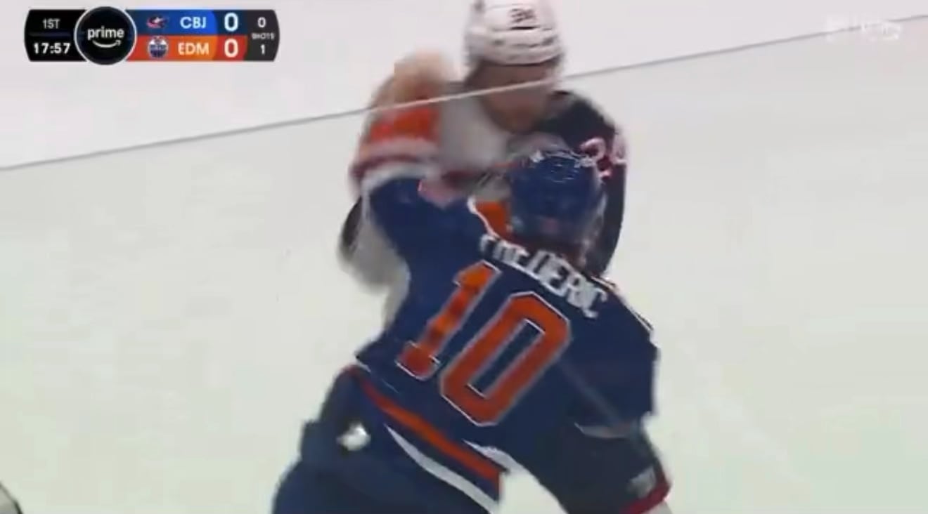 Mathieu Olivier feeds Trent Frederic