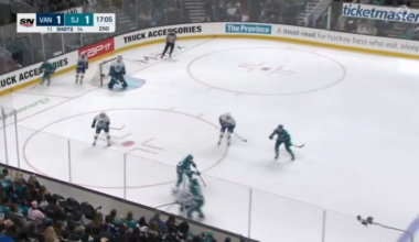 Great hand-eye by Petterson to bat the puck out of the air, and score while on the ground.