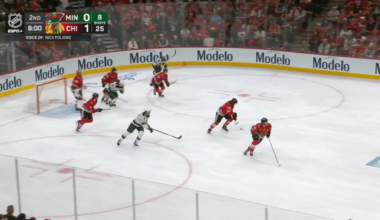 Connor Bedard gets the easy tap-in off the nice passing from Sam Rinzel and Tyler Bertuzzi for his 14th goal of the year