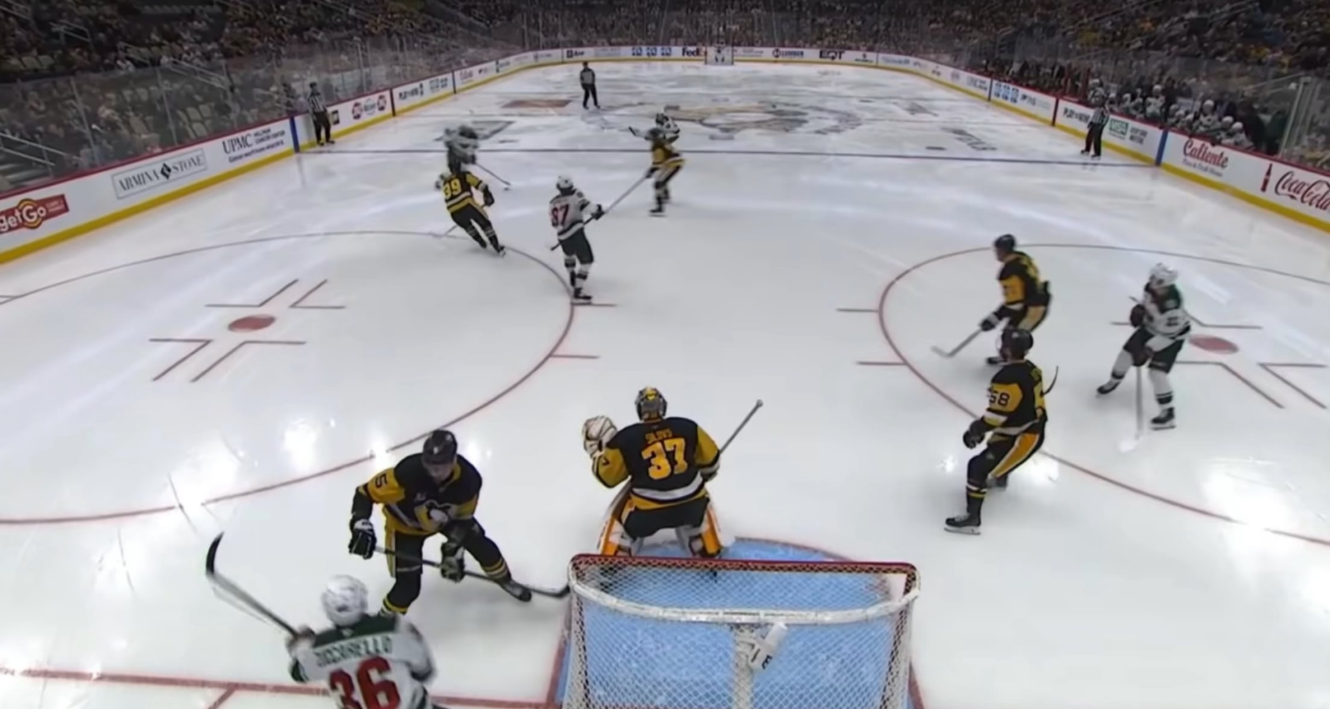 Kaprisov with a fantastic redirect to extend the Wild’s lead over the Penguins