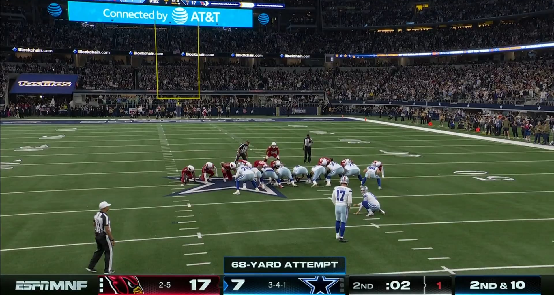 Brandon Aubrey just attempted to tie Cam Littles 68 yard field goal record