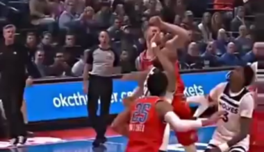 Rudy with the 'hard foul' on Hartenstein