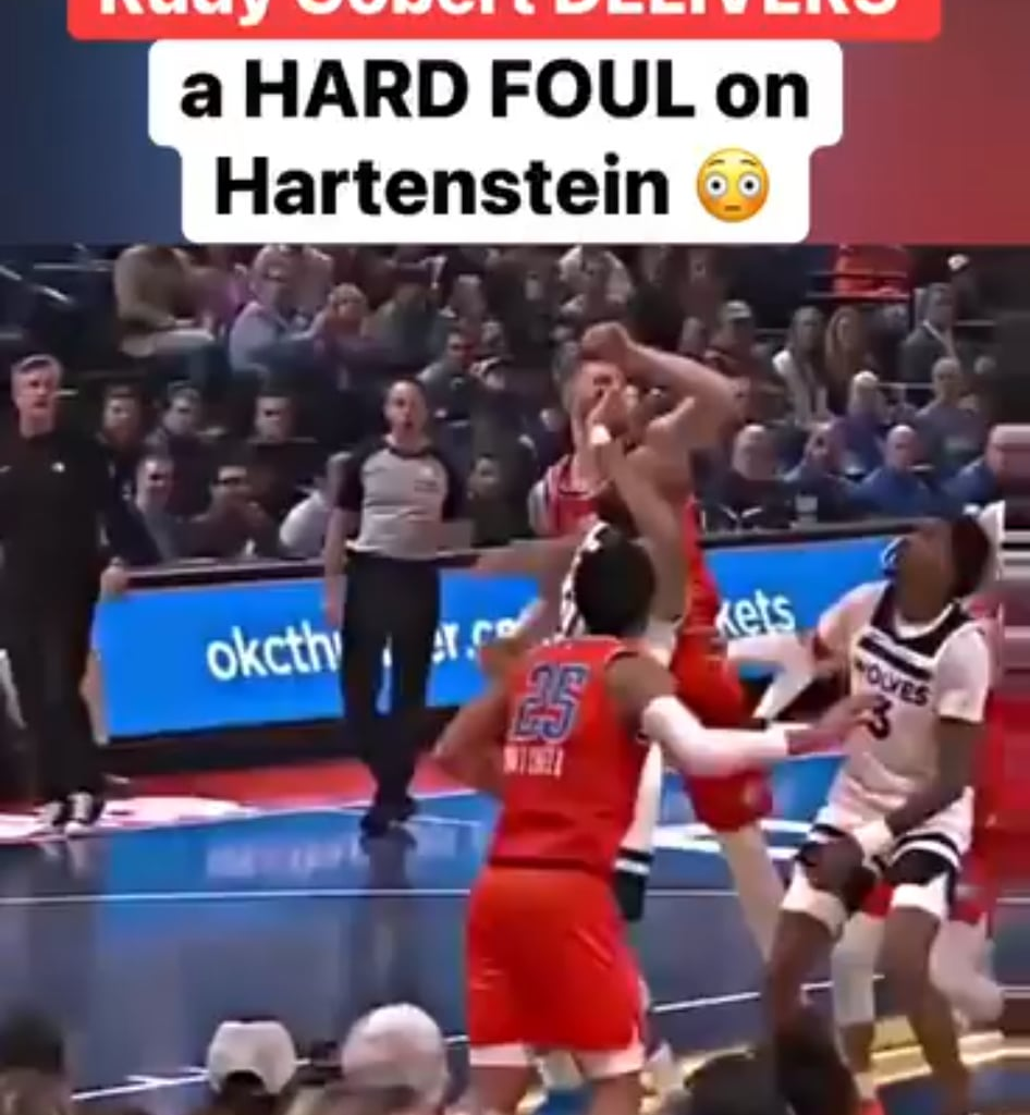 Rudy with the 'hard foul' on Hartenstein