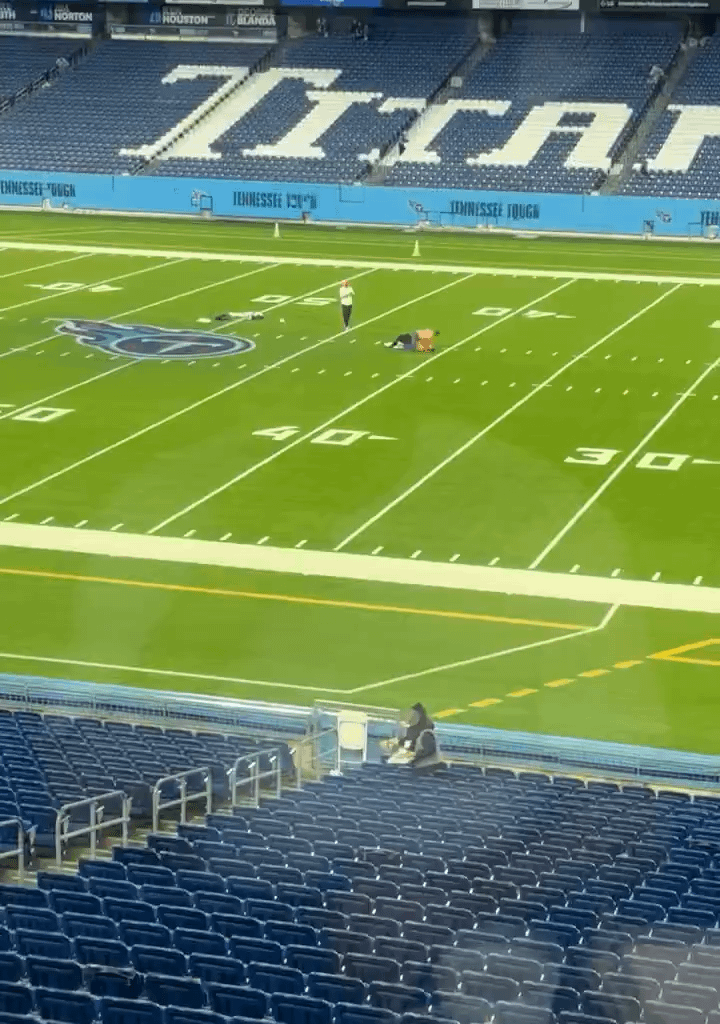 [Highlight] Chargers ESPN reporter Kris Rhim spotted three shirtless men wrestling on the field after the Chargers - Titans game