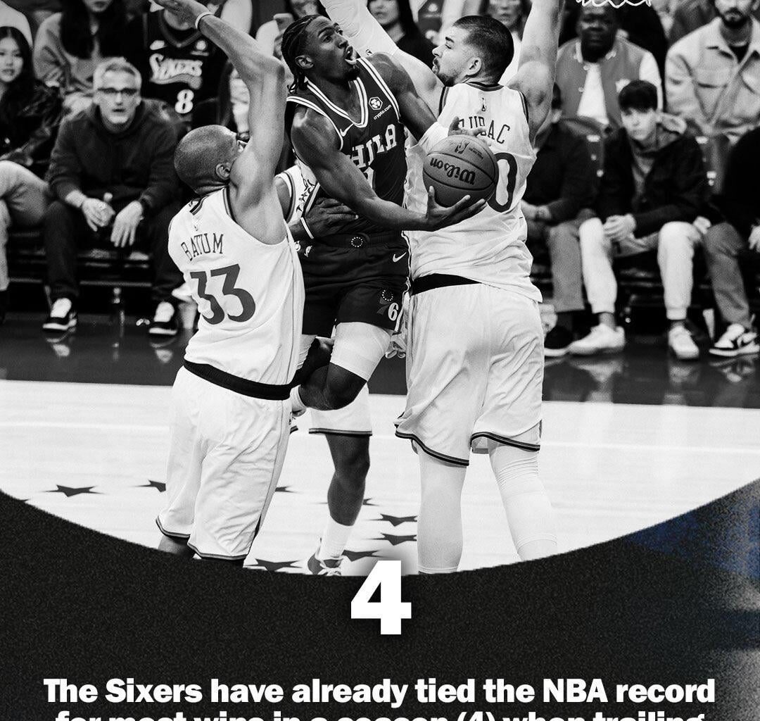STAT: The Philadelphia 76ers have already tied NBA record for most wins in a season when trailing by 10+ points to start the fourth quarter with 4 such wins. They have done it in only 13 games.