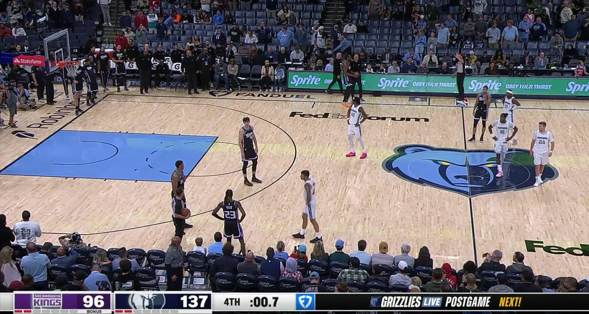 [Lowlight] The Grizzlies announcer asks his sideline reporter, Rob Fischer, whether he hit his NBA bet. Fischer says he hit his first one