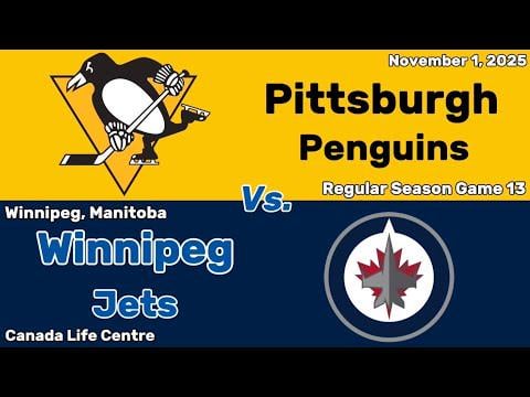 Pittsburgh Penguins vs Winnipeg Jets | November 1, 2025 | All Goals