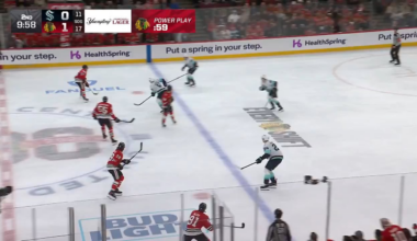 What a one-hand pass by Tyler Bertuzzi, who connects with Teuvo Teravainen for a power-play goal