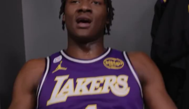 Luka gives Adou Thiero the Game Ball  🏀