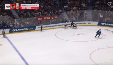 Oliver Moore throws the puck to the front of the net and Ryan Donato slides it to Ilya Mikheyev who snipes the Blackhawks third goal of the period