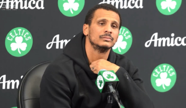 [Celtics on CLNS] Joe answering kid reporter’s question: “How do you balance pushing players to improve while also keeping the game fun for them?”
