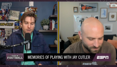 [Kevin Clark] Jay Cutler went out drinking with the Bears until around 2 AM and got everyone cars [a driver] home. Then someone broke into Kyle Long's house at 6 am. It was Jay Cutler making sure he was gonna get to the team workout. "Hey buddy just making sure we're ready to roll."