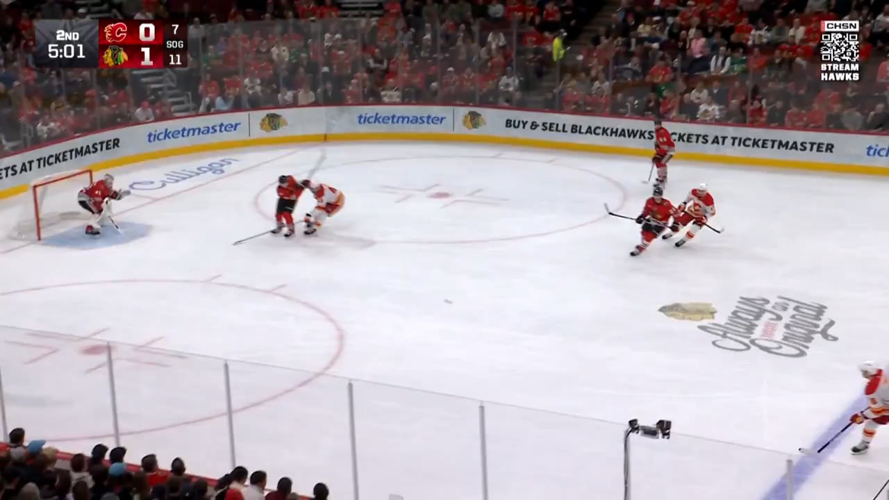 Dustin Wolf whiffs on the puck and Connor Bedard pokes it in for his 11th goal of the season