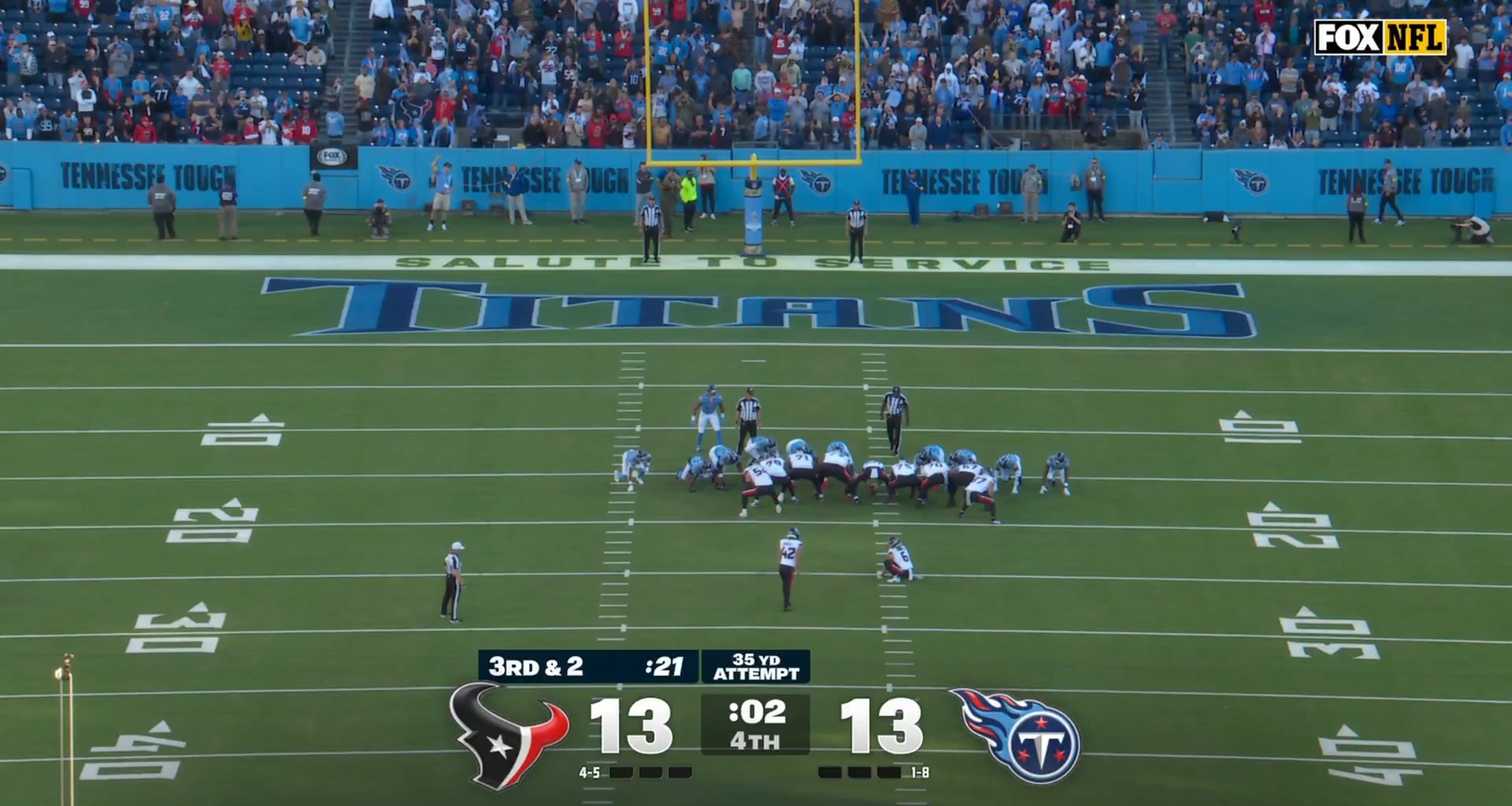 MATTHEW WRIGHT WITH THE GAME WINNING KICK, THE HOUSTON TEXANS ARE BACK AT .500 AFTER SWEEPING THE TITANS