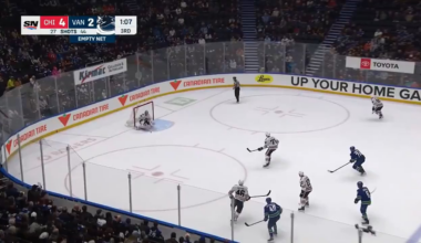 Empty net goal from Connor Bedard to seal the victory.  Primary assist from Spencer Knight.