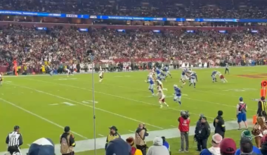 When Elijah Arroyo scored his first TD, he pretended he was going to give a Commanders fan the ball. 😂😂