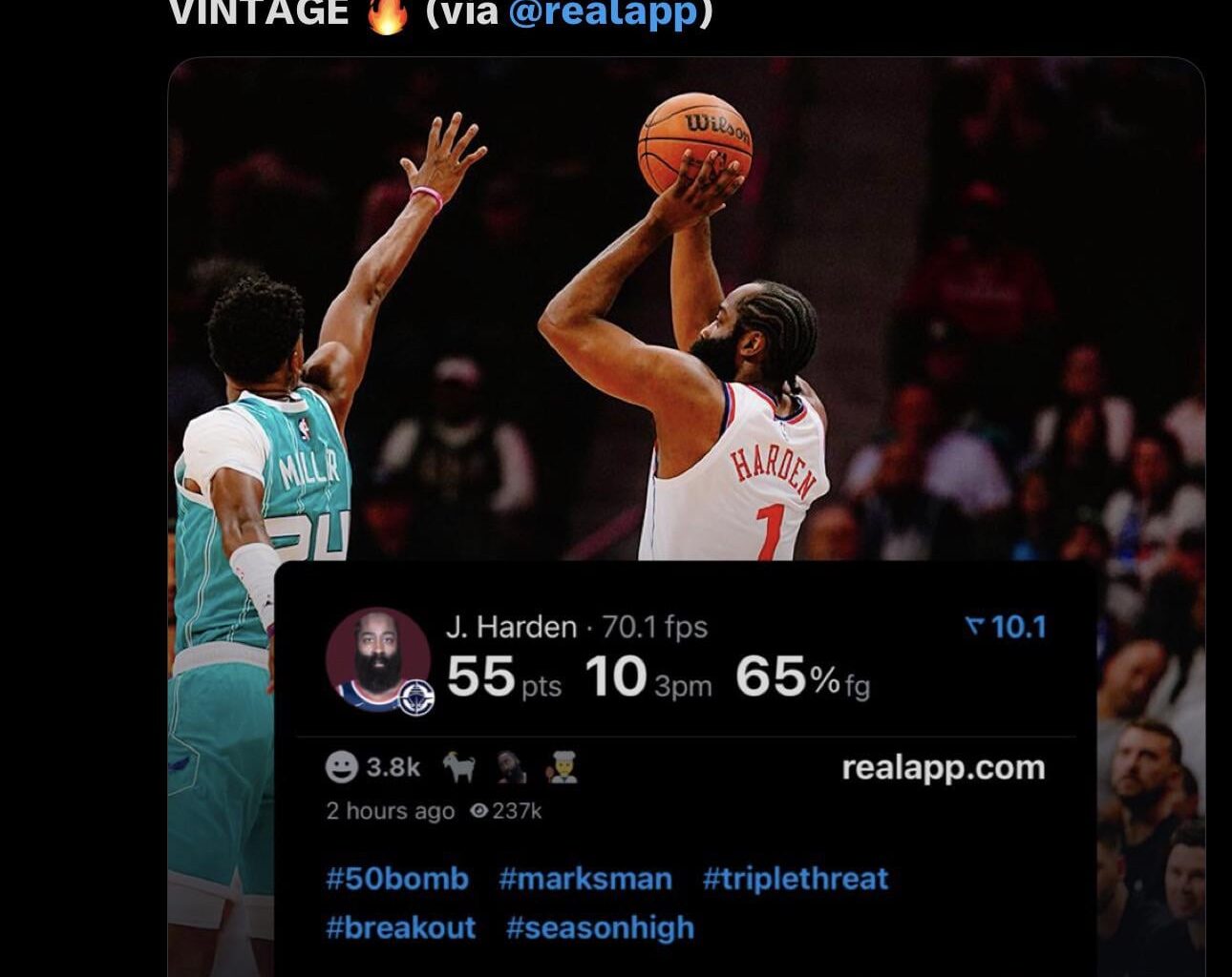 Vintage Harden showing up to make sure we don’t get a top 5 pick 😂