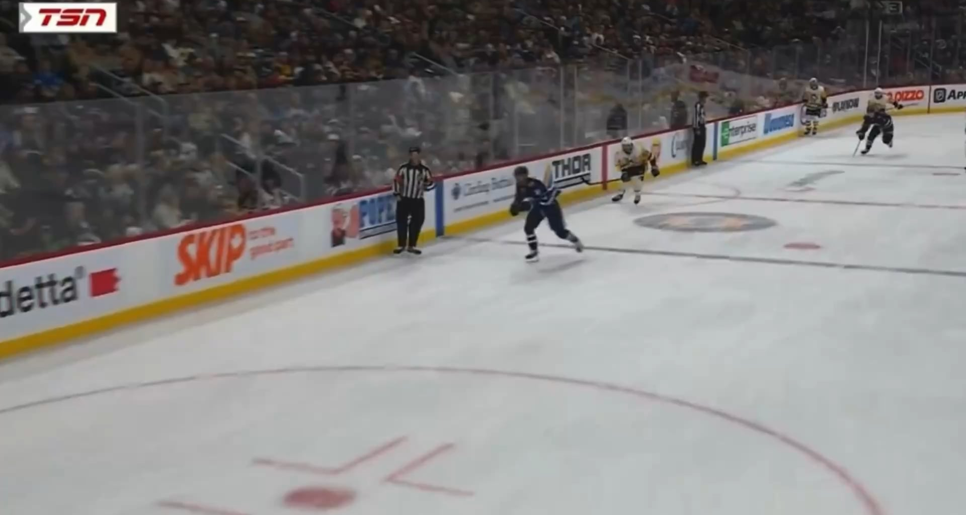 Silovs throws his stick at Kyle Connor