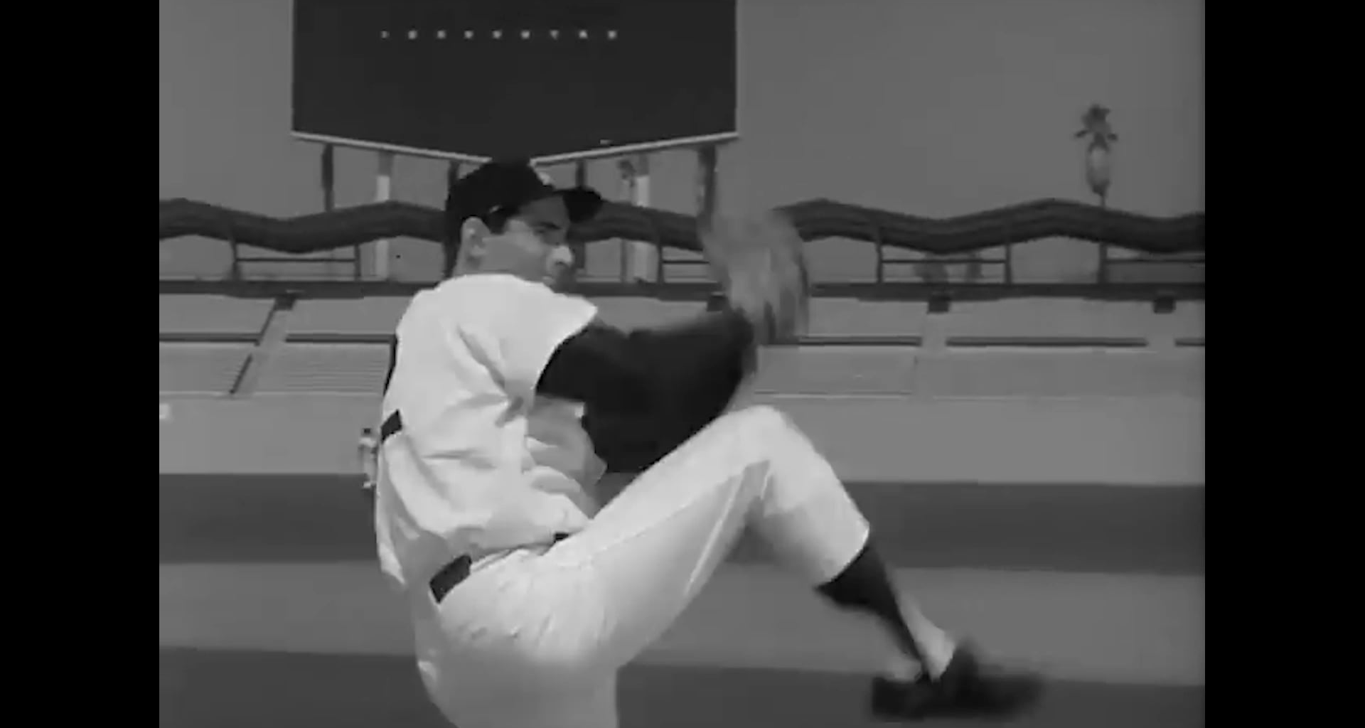 Invited to team practice, a lucky Dodgers fan gets a hit off Sandy Koufax (circa 1963)