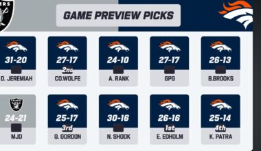 Game Preview Picks Week 10 vs Raiders