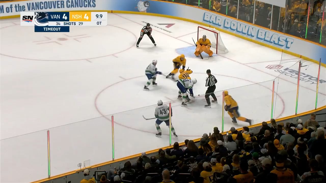 Brock Boeser with the buzzer-beater in overtime to seal the deal for the Canucks