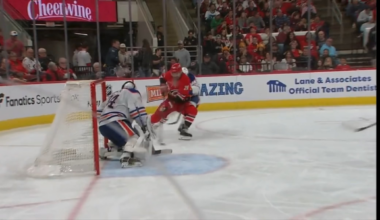 Rosy reacting to the game tying goal