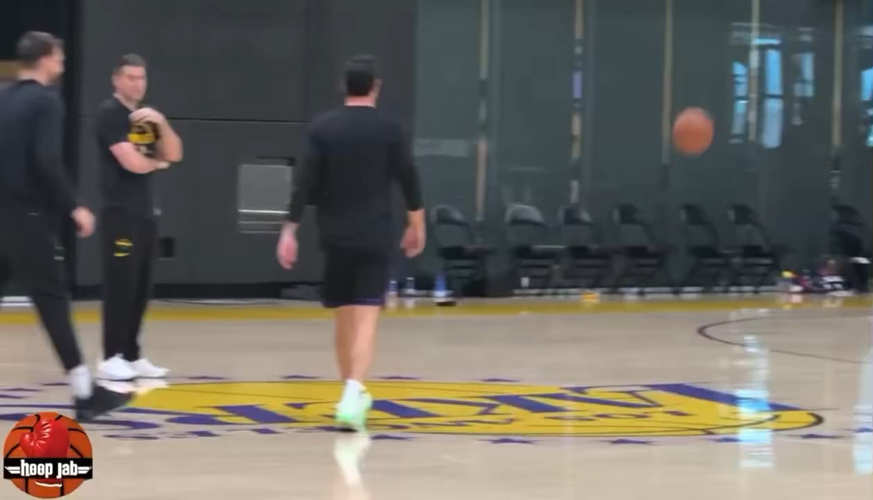 Luka beats JJ in a Halfcourt Shot Contest. Chirping and Ass Shaking Commences.