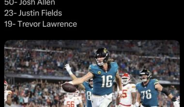 Wild that Trevor is top 4, but also, jesus christ Josh Allen lmao