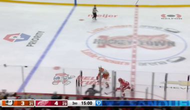 Larkin from Raymond for his 10th of the year on an odd man rush