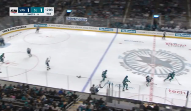 Elias Pettersson while falling down scores a potential goal of the year candidate