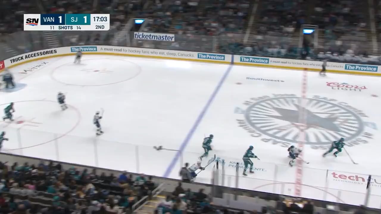 Elias Pettersson while falling down scores a potential goal of the year candidate