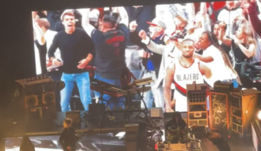 Went to a Portugal. The Man concert and their visuals included a Dame surprise