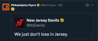 Flyers' Twitter Admin trolled the Devils Last night