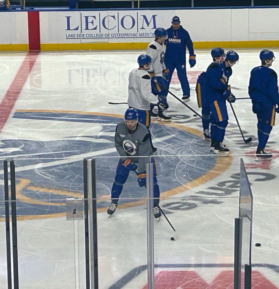 Josh Norris and Jason Zucker at practice this morning
