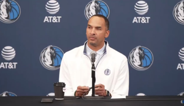 Nico Harrison at the end of his statement when he was asked in April why he shouldn’t be fired: “You’ll see next year when our team comes back, we’re going to be a competing for a championship.”