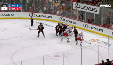 Noah Laba scores on the second shot of the game