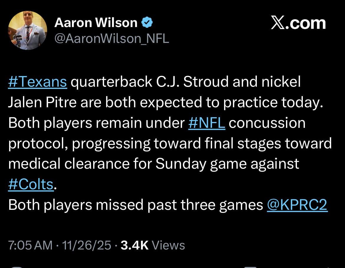 Both CJ and Pitre are expected to practice today