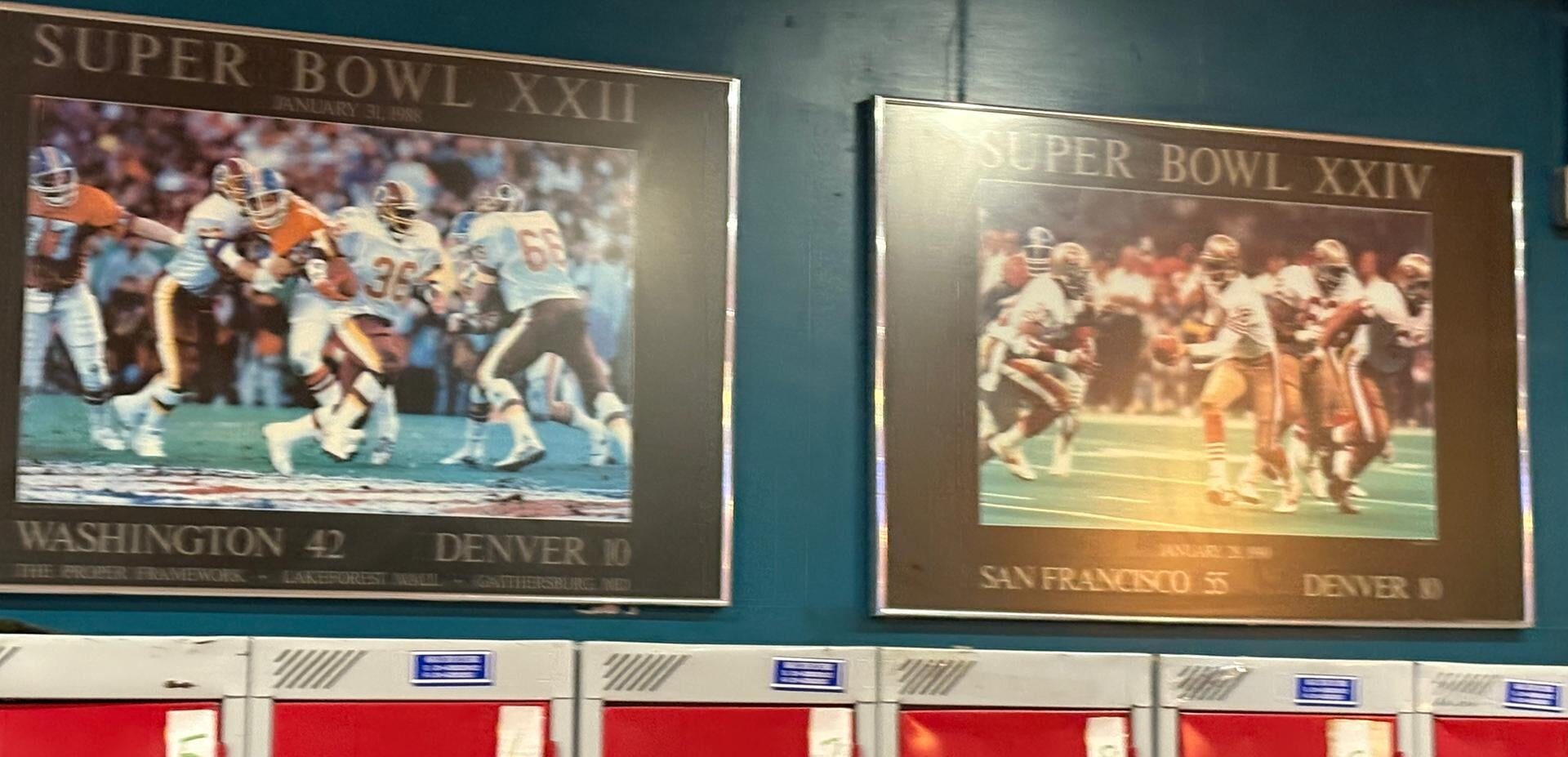 Bowling alley in Dublin has exactly 2 NFL photos