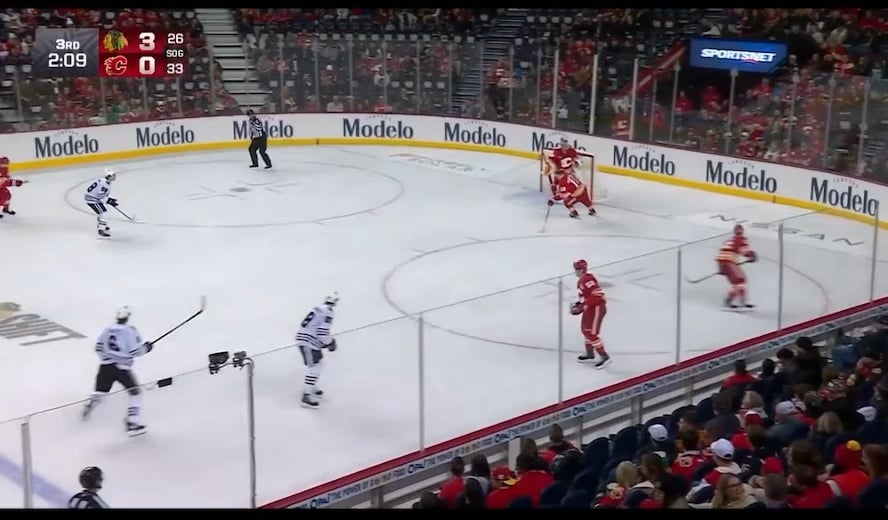 Bedard’s fourth point against Calgary and is now tied for most points in the league.