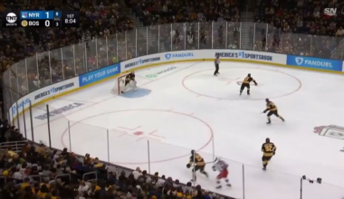 Soucy rockets one off the crossbar and in