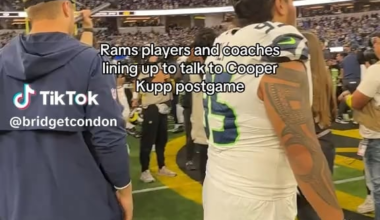 Kupp emotional post-game while talking with Rams players and coaches