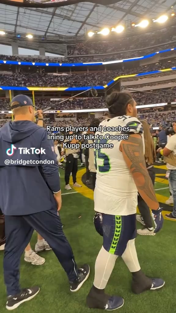 Kupp emotional post-game while talking with Rams players and coaches