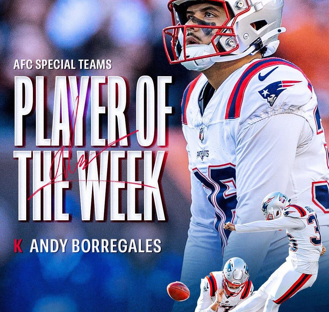 [Patriots] NFL Player of the Week — Week 12 Patriots K Andy Borregales