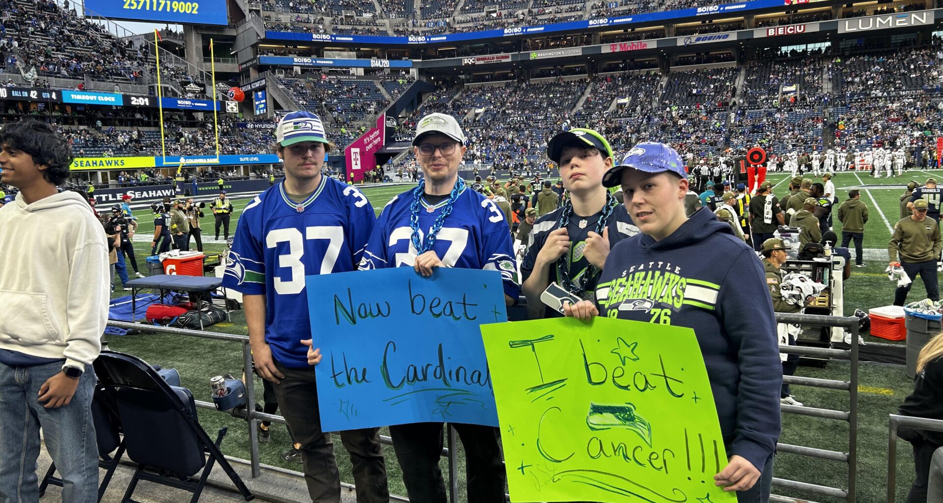 John Schneider signed my cancer sign at Cardinals game
