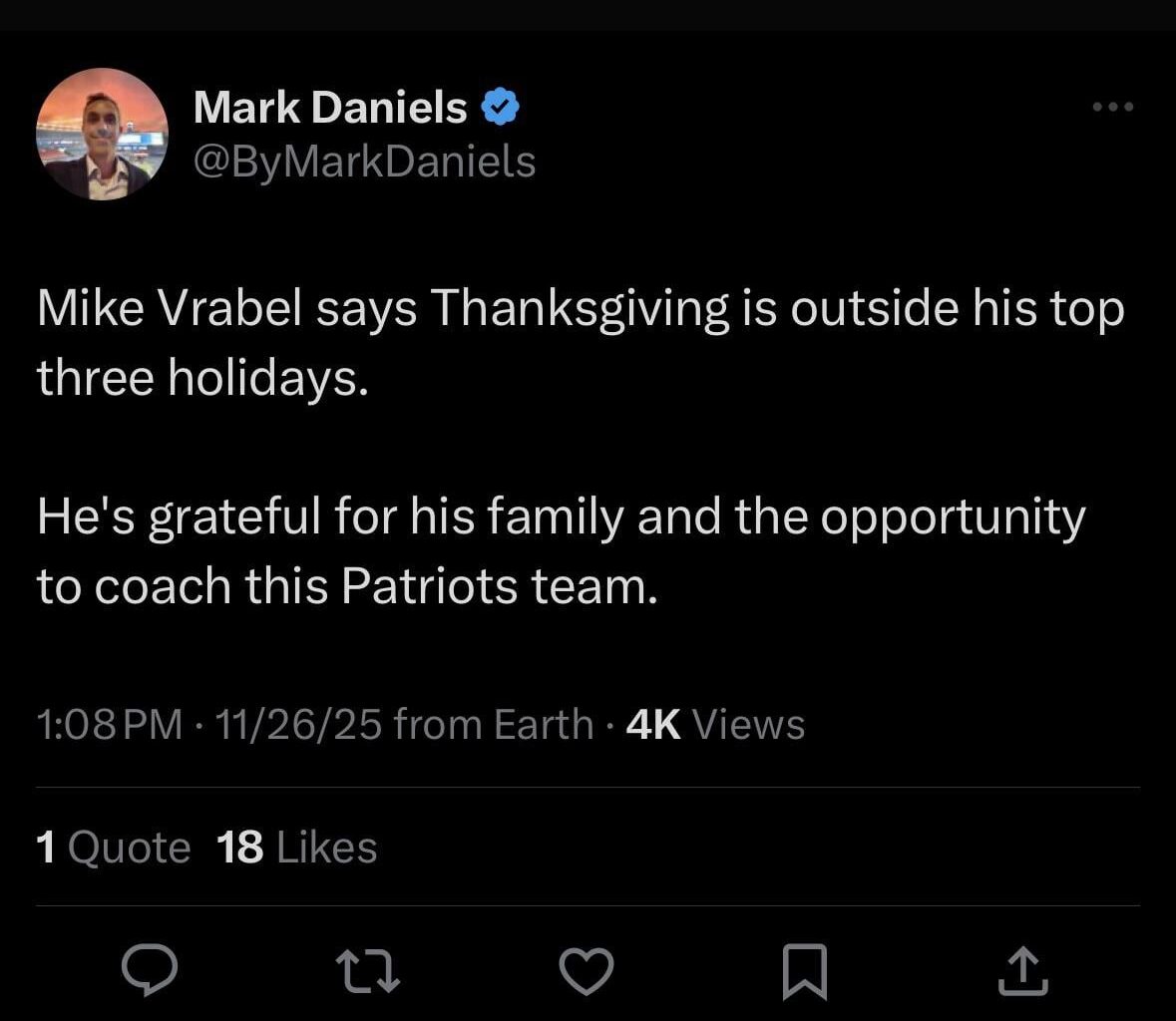 [Daniels] Christmas is his No. 1. Fourth of July No. 2.  “I’m a big firework guy”