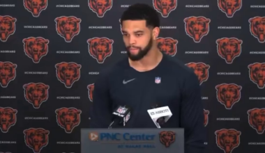 Caleb Williams is asked "Your numbers/production are some of the best in the NFL in the last 5 minutes of games, why can't you do that the whole game?"