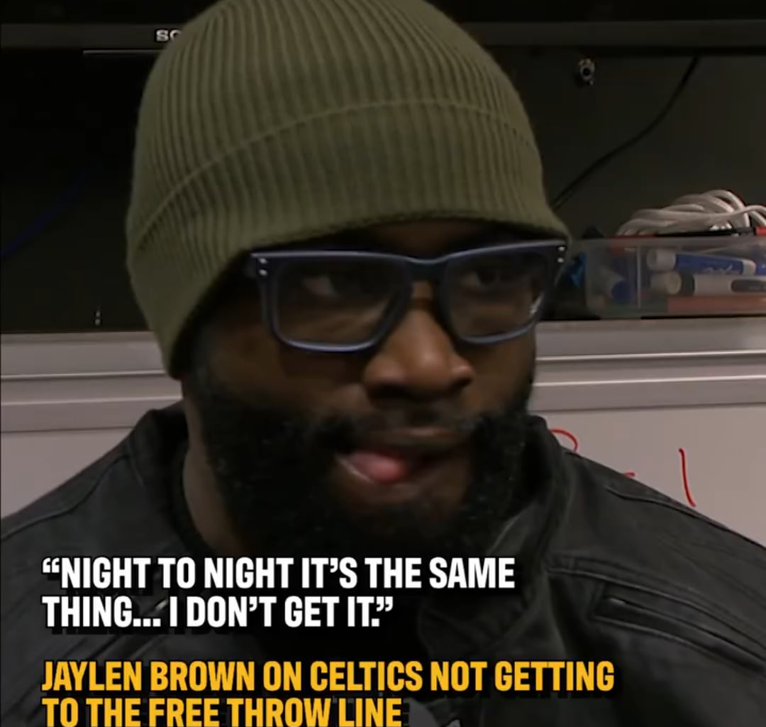Jaylen on not getting to the FT line: "Night to night, it's the same thing... I don't get it."