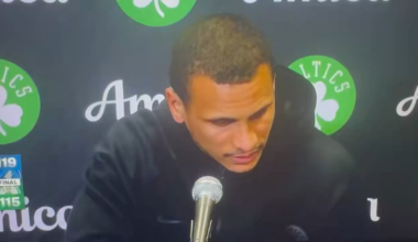 [Washburn] Re the tackle by DiVincenzo on Derrick that wasn't called, Joe: “It was 1st & 10, 1 of their guys had a great tackle on Derrick there on the sideline for a tackle for loss. That was really good by them so our offensive line's gotta do a better job of winning in the trenches”